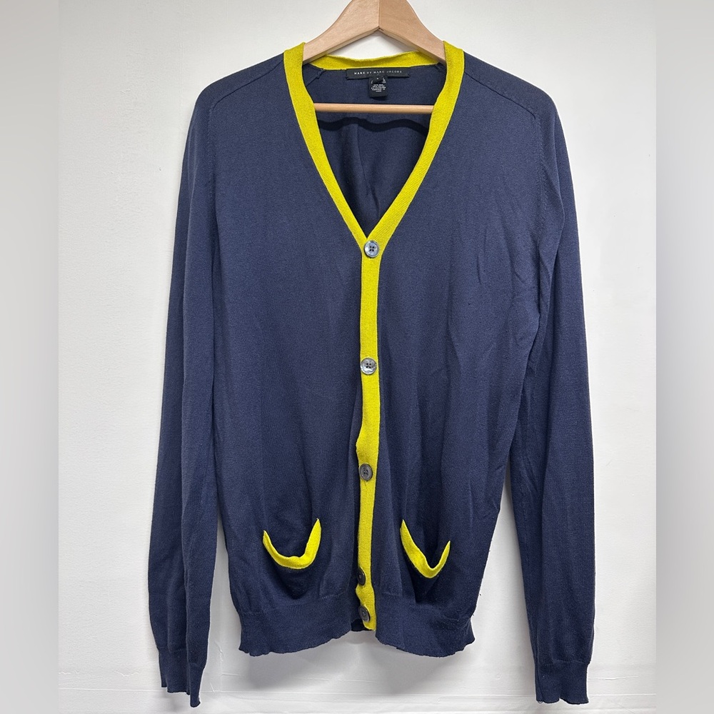 Marc By Marc Jacobs Men's Cardigan in Navy and Yellow